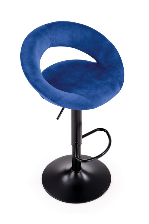 Барный стул H102, матовый, черный/темно-синий, 48 см x 53 см x 78 - 100 см
