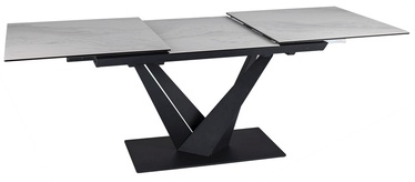 Valgomojo stalas išskleidžiamas Sorento, baltas/juodas, 160 - 220 cm x 90 cm x 76 cm