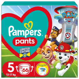 Autiņbiksītes Pampers Paw Patrol, 5 izmērs, 12 - 17 kg, 66 gab.