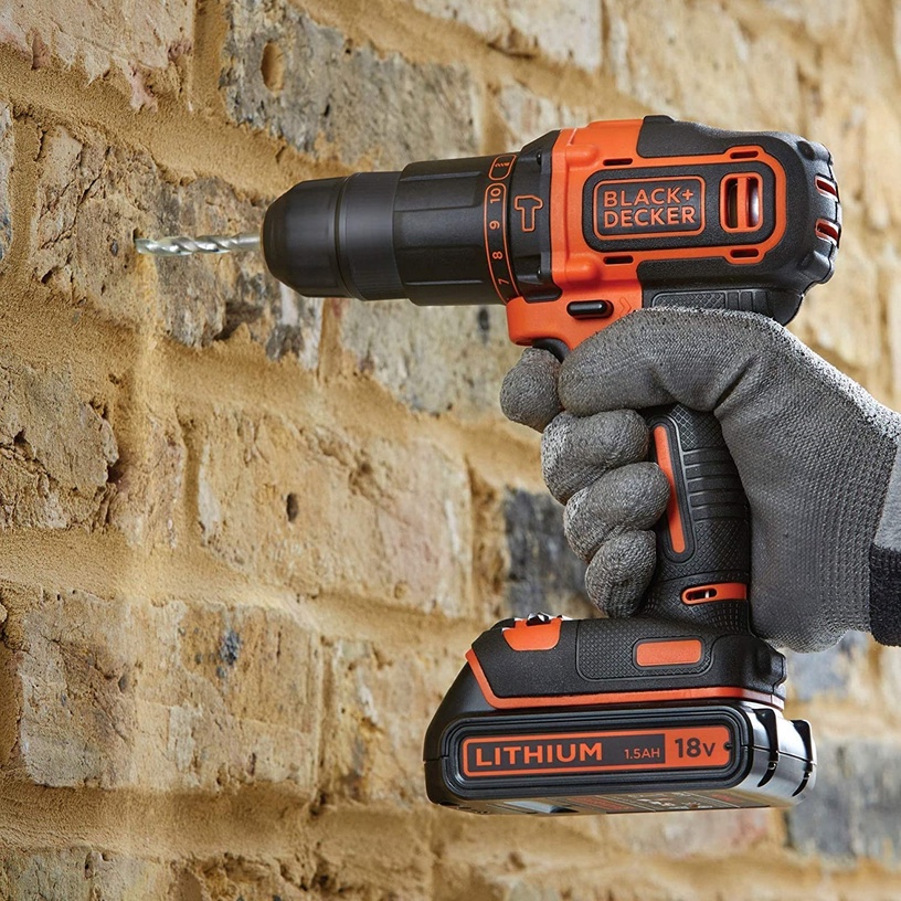 Akulööktrell koos akuga Black & Decker BDCHD18S1KA, 18 V, 1.5 Ah