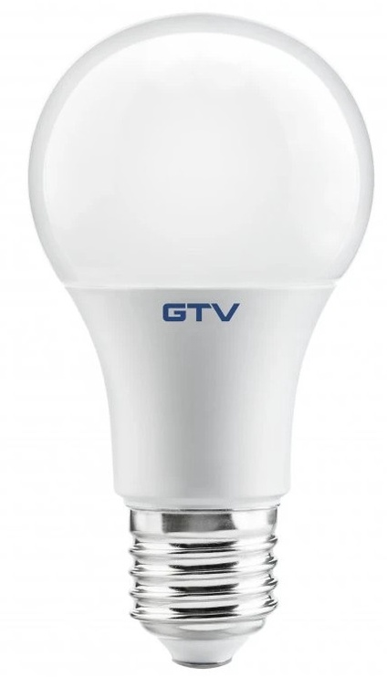 Лампочка GTV LED, A60, теплый белый, E27, 9.5 Вт, 900 лм