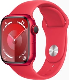 Viedais pulkstenis Apple Watch Series 9 GPS + Cellular, 41mm (PRODUCT)RED Aluminium (PRODUCT)RED Sport Band S/M, sarkana