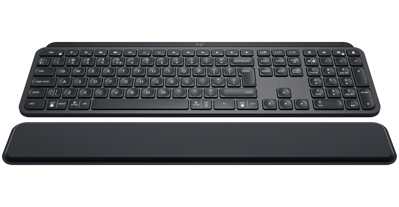 Клавиатура Logitech MX Keys with Palm Rest EN, черный, беспроводная