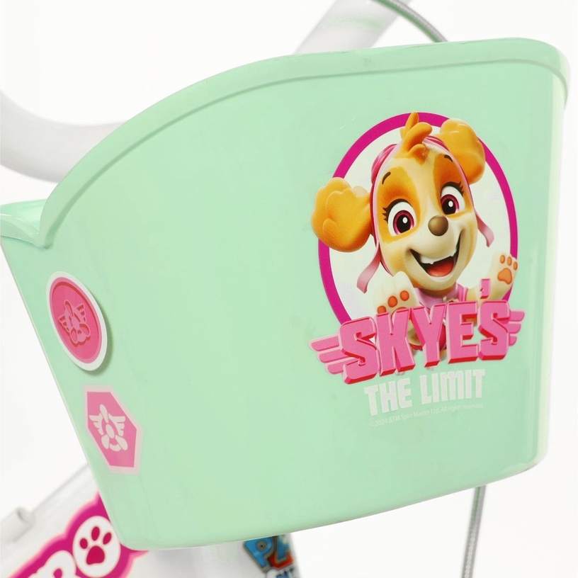 Lisaratastega laste jalgratas Paw Patrol 144R-PW, valge/roosa, 14"