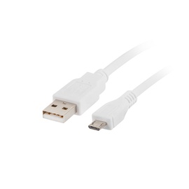 Juhe Lanberg USB-A - microUSB USB 2.0 A male, Micro USB 2.0 B male, 1.8 m, valge