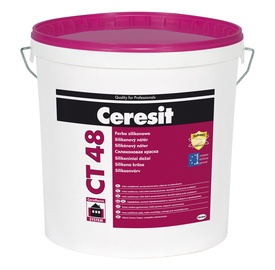 Краски для штукатурных и каменных фасадов Ceresit Silicone Self Clean CT48, белый, 15 л