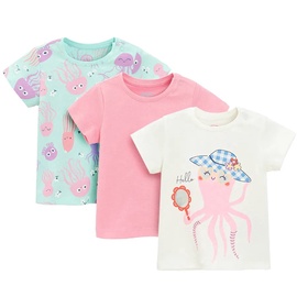 T-krekls pavasaris/vasara, meitenēm Cool Club CCG2801938-00, balta/rozā/piparmētra, 80 cm, 3 gab.