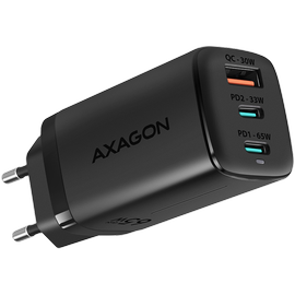 Зарядное устройство Axagon ACU-DPQ65, USB Type A/2 x USB Type C, черный, 65 Вт