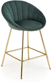 Baro kėdė H112, blizgi, aukso/žalia, 52 cm x 58 cm x 87 cm