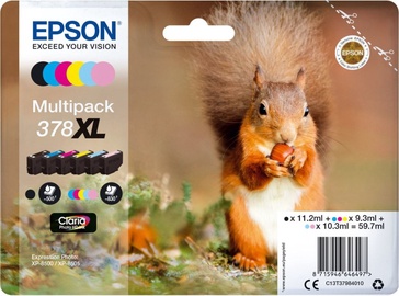 Tintes printera kasetne Epson 378XL, daudzkrāsaina, 59.7 ml