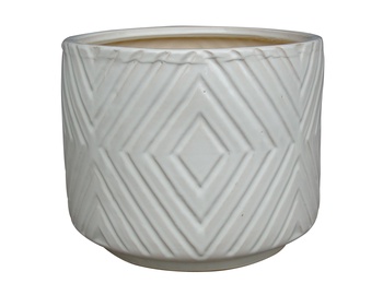 Puķu pods Domoletti IP17-1322_M, keramika, Ø 250 mm, balta
