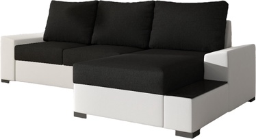 Trīsvietīgs stūra dīvāns Negro Sawana 14, Soft 17, balta/melna, labais, 160 x 245 cm x 90 cm