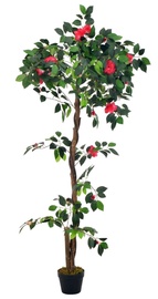 Mākslīgie ziedi puķu podā, kamēlija VLX Camelia, brūna/sarkana/zaļa, 160 cm