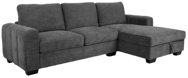 Stūra dīvāns Home4you Marita, tumši pelēka, labais, 264 x 155 cm x 86 cm