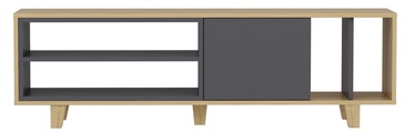 ТВ стол Kalune Design Rosmar, дубовый/антрацитовый, 1600 мм x 350 мм x 486 мм
