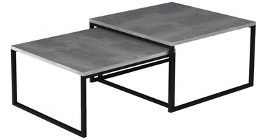 Kafijas galdiņš Nevio, melna/pelēka, 69 cm x 69 cm x 39 cm