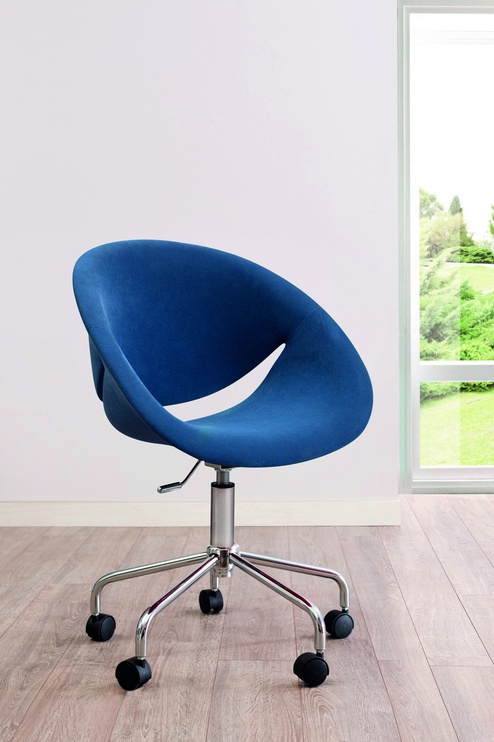 Biroja krēsls Kalune Design Relax, 54 x 61 x 95 cm, zila/hroma