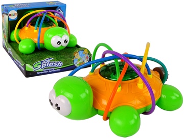 Žaislinis vandens fontanas Lean Toys Turtle Spinning Sprinkler, žalia/oranžinė