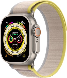 Умные часы Apple Watch Ultra GPS + Cellular, 49mm Titanium Case with Yellow/Beige Trail Loop - S/M, титановый