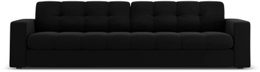 Dīvāns Micadoni Home Justin Velvet 4 Seats, melna, 227 x 90 cm x 72 cm