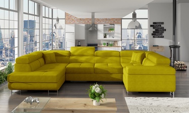 Stūra dīvāns Letto Omega 68, dzeltena, kreisais, 340 x 340 cm x 90 cm