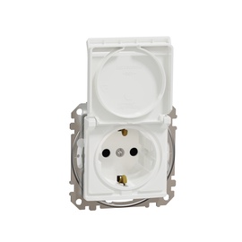 Ligzda Schneider Sedna Design, Iezemēta rozete, IP44, balta