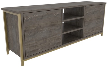 TV-laud Kalune Design Otis, kuldne/tumehall, 35.3 cm x 140 cm x 50.8 cm