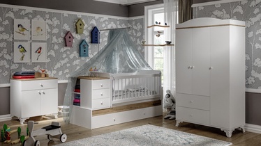 Guļamistabas mēbeļu komplekts Kalune Design Vega, bērnistabu, balta/ozola