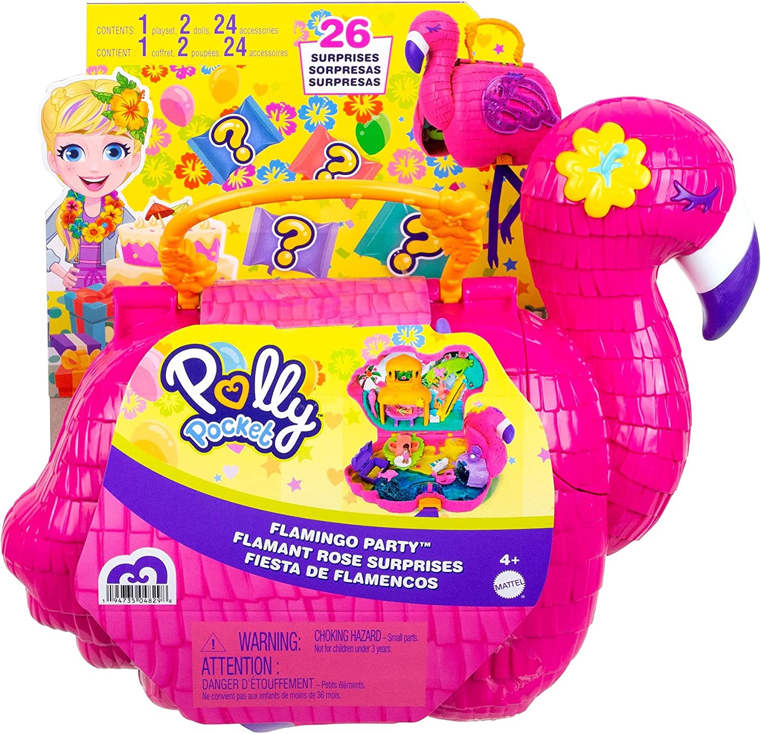 polly pocket flamingo set