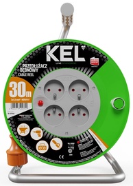 Pagarinātājs ar spoli Kel Standard Line, 3 x 1,5 mm², 30 m, IP20