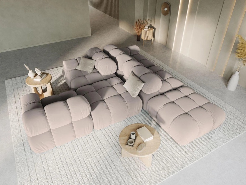 Mooduldiivan Micadoni Home Bellis Velvet, beež, parem, 282 x 94 cm x 63 cm