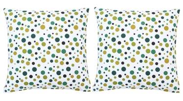Dekoratiivne padi VLX Cushions 287305, valge/roheline, 400 mm x 400 mm, 2 tk