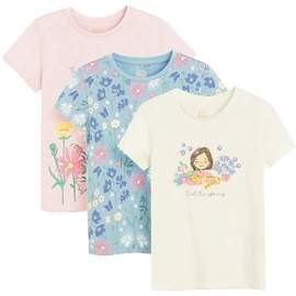 Marškinėliai pavasariui/vasarai, mergaitėms Cool Club CCG2811382-00, balta/rožinė/žydra, 116 cm, 3 vnt.