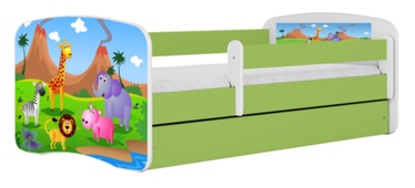 Vaikiška lova viengulė Kocot Kids Babydreams Safari, žalia, 184 x 90 cm, su patalynės dėže