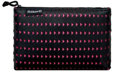 Пенал Pelikan Lasercut, 21.5 см x 3.5 см, черный/розовый