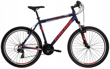 Velosipēds kalnu Kross Hexagon 1.0, 26 ", S rāmis, zila/sarkana/pelēka