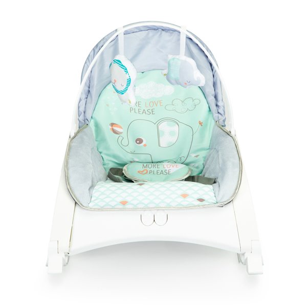 Кресло-качалка EcoToys 3-in-1 + Tray, мятный (mint)/голубой