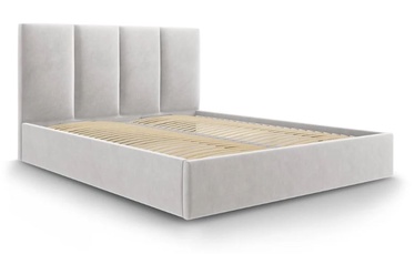 Кровать двухместная Micadoni Home Pyla, 160 x 200 cm, светло-серый, с решеткой