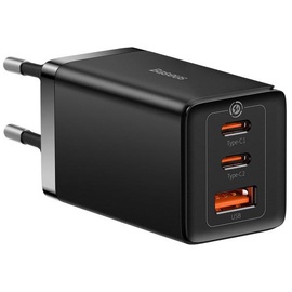 Telefona lādētājs Baseus CCGP120201, 2 x USB Type C /1 x USB, 1 m, melna, 65 W