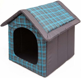 Кровать для животных Hobbydog Dog's House, синий/серый, 38 см x 32 см