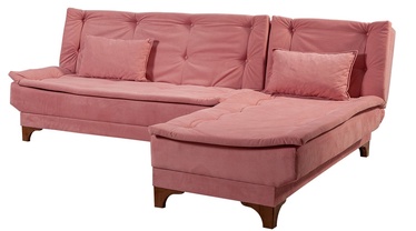 Stūra dīvāns Hanah Home Kelebek Köþe, rozā, labais, 107 x 225 cm x 81 cm