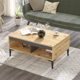 Журнальный столик Kalune Design AR2, коричневый/антрацитовый, 90 см x 60 см x 40.6 см
