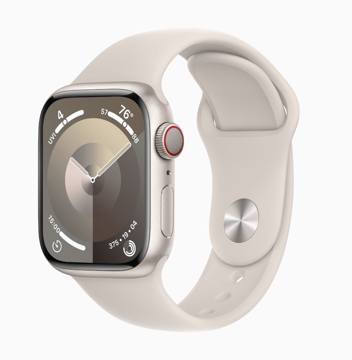 Умные часы Apple Watch Series 9 GPS + Cellular, 41mm Starlight Aluminium Starlight Sport Band S/M, бежевый