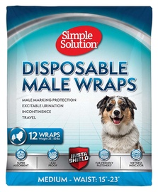 Sauskelnės šunims Simple Solution Disposable Male Wraps, M, 12 vnt.