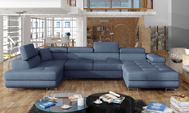 Stūra dīvāns Rodrigo Solid 77, zila, kreisais, 202 x 345 cm x 90 cm