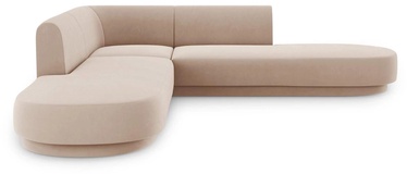 Stūra dīvāns Micadoni Home Miley Velvet Symmetrical 5 Seats, gaiši brūna, 220 x 220 cm x 74 cm