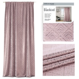 Nakts aizkari AmeliaHome Blackout Caspe 60179, zelta/rozā, 140 cm x 250 cm