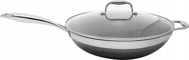 Praepann kaanega Kohersen Black Cube Wok, 32 cm, alumiinium/klaas/roostevaba teras