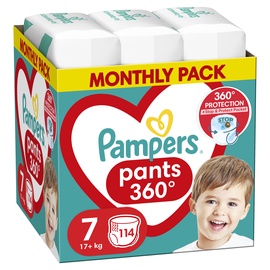 Autiņbiksītes - apakšbiksītes Pampers, 7 izmērs, 114 gab.