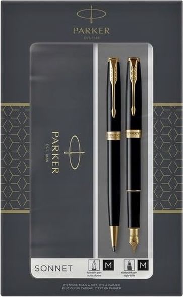 Ручка Parker Sonnet, золотой/черный, 2 шт.